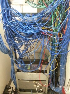 Typical network closet prior to upgrade